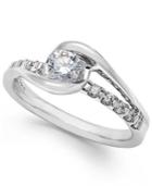 Sirena Diamond Cluster Engagement Ring In 14k White Gold (1/2 Ct. T.w.)