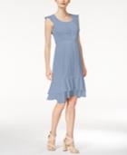 Maison Jules Pleated Flutter-sleeve Dress, Created For Macy's