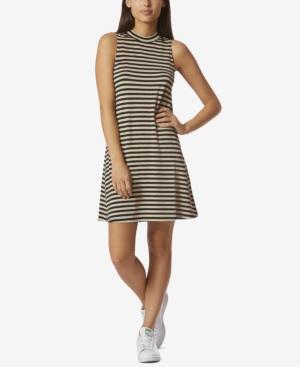 Avec Les Filles Mock-neck Striped Dress