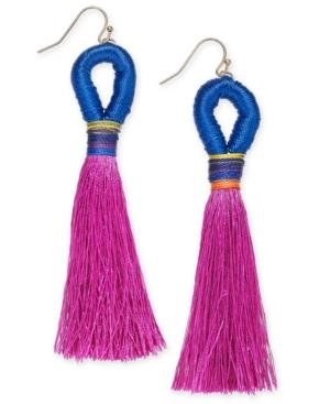 I.n.c. Gold-tone Colored Bead & Thread Tassel Drop Earrings, Created For Macy's