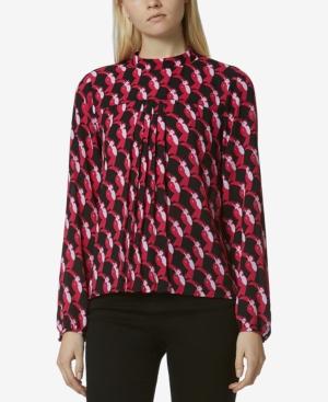 Avec Les Filles Mock-neck Pleated Blouse