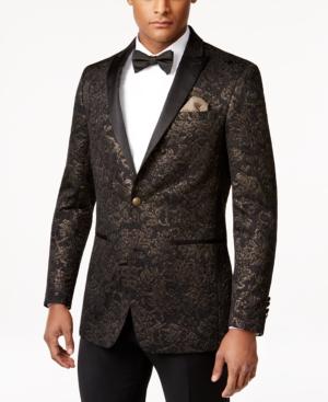 Tallia Men's Vitale Slim-fit Floral-scroll Quilted Sport Coat