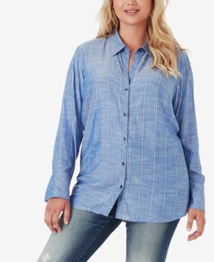 Jessica Simpson Juniors' Xavier Striped Button-front Shirt