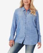 Jessica Simpson Juniors' Xavier Striped Button-front Shirt