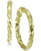 Giani Bernini Twist Hoop Earrings In 18k Gold-plated Sterling Silver, Created For Macy's