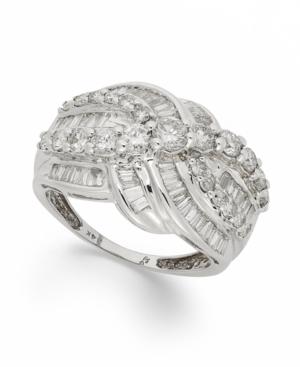 Diamond Ring, 14k White Gold Multi-row Diamond Ring (2 Ct. T.w.)