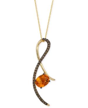 Le Vian Chocolatier Citrine (1-3/4 Ct. T.w.) And Chocolate Diamond (1/3 Ct. T.w.) Pendant Necklace In 14k Gold
