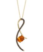Le Vian Chocolatier Citrine (1-3/4 Ct. T.w.) And Chocolate Diamond (1/3 Ct. T.w.) Pendant Necklace In 14k Gold