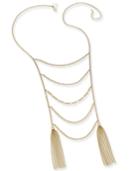 Thalia Sodi Gold-tone Ladder Tassel Statement Necklace, Only At Macy's