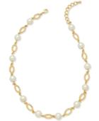 Charter Club Gold-tone Imitation Pearl And Pave Crystal Necklace, Only At Macy's