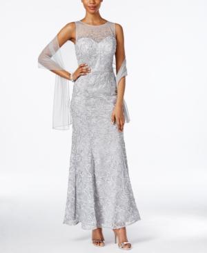 Sl Fashions Sleeveless Embellished Illusion Gown