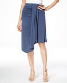 Inc International Concepts Draped Asymmetrical-hem Midi Skirt, Only At Macy's
