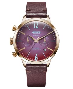 Welder Moody Women's Burgundy Leather Strap Watch 38mm