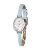 Orla Kiely Watch, Blue Leather Strap With Buckle Closure