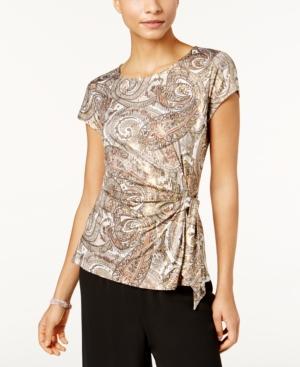 Msk Printed Side-tie Top