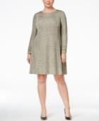Jessica Howard Plus Size Shimmer Chevron Ruched Dress
