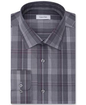 Calvin Klein Steel Performance Men's Classic-fit Non-iron Plaid Dress Shirt