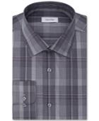 Calvin Klein Steel Performance Men's Classic-fit Non-iron Plaid Dress Shirt