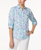 Charter Club Petite Seashell-print Shirt, Only At Macy's