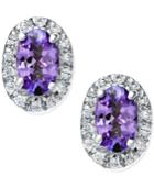 Tanzanite (3/8 Ct. T.w.) And Diamond Accent Earrings In 14k White Gold