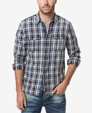 Buffalo David Bitton Men's Sassire Plaid Graphic-print Logo Shirt
