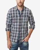 Buffalo David Bitton Men's Sassire Plaid Graphic-print Logo Shirt