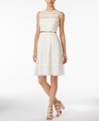 Calvin Klein Crocheted Belted Fit & Flare Dress