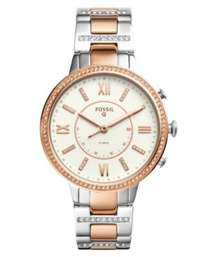 Fossil Q Women's Virginia Two-tone Stainless Steel Bracelet Hybrid Smart Watch 36mm