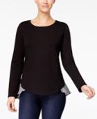 Style & Co Layered Woven-hem Top, Created For Macy's