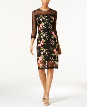 Jax Floral-embroidered Mesh Dress