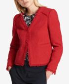 Dkny Fringe-trim Textured Blazer