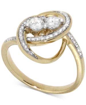 Diamond Two-stone Oval Ring (1/2 Ct. T.w.) In 14k Gold