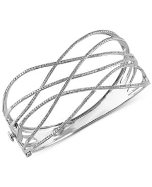 Effy Diamond Crossover Bangle Bracelet (1-1/2 Ct. T.w.) In 14k White Gold