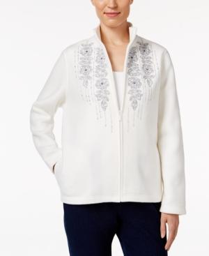 Alfred Dunner Northern Lights Embroidered Fleece Jacket