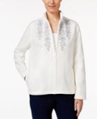 Alfred Dunner Northern Lights Embroidered Fleece Jacket