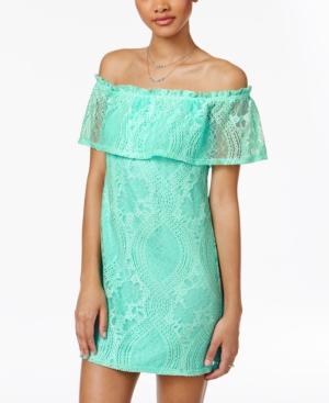 Speechless Juniors' Off-the-shoulder Lace Dress