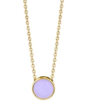 2028 14k Gold Dipped Large Round Enamel Necklace 16
