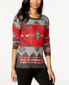 Hippie Rose Juniors' Southwest Pullover High-low Sweater