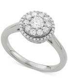 Diamond Double Halo Engagement Ring (3/4 Ct. T.w.) In 14k White Gold