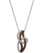 Le Vian Chocolatier Diamond Swirl 18 Pendant Necklace (3/8 Ct. T.w.) In 14k White Gold