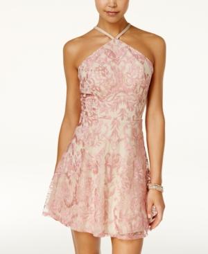Speechless Juniors' Embroidered Fit & Flare Dress