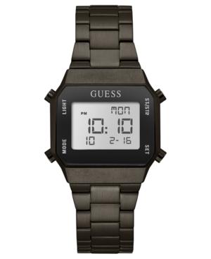Guess Unisex Digital Gunmetal Stainless Steel Bracelet Watch 39x39mm