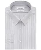 Calvin Klein Steel Non-iron Slim-fit Blue Multi-stripe Performance Dress Shirt