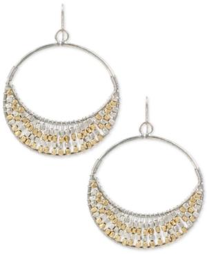 Kenneth Cole New York Two-tone Beaded Gypsy Hoop Earrings