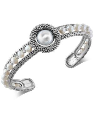 Final Call By Effy Cultured Freshwater Pearl (4mm & 10mm) Cuff Bracelet In Sterling Silver