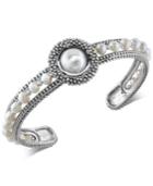 Final Call By Effy Cultured Freshwater Pearl (4mm & 10mm) Cuff Bracelet In Sterling Silver