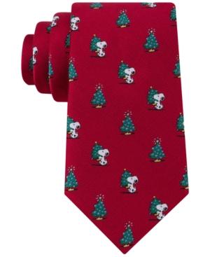 Peanuts Men's Snoopy & Christmas Tree Tie