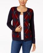 Charter Club Embellished Argyle Cardigan, Created For Macy's