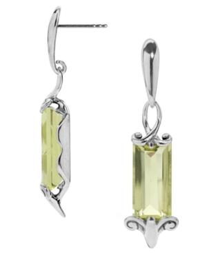 Carolyn Pollack Lemon Quartz Earring In Sterling Silver