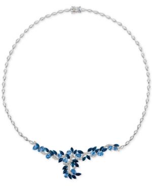 Le Vian Precious Collection Sapphire (11-9/10 Ct. T.w.) And Diamond (1 Ct. T.w.) Collar Necklace In 14k White Gold, Only At Macy's